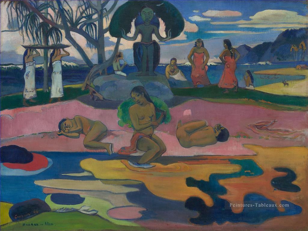 Mahana no atua Jour de Dieu c postimpressionnisme Primitivisme Paul Gauguin Peintures à l'huile